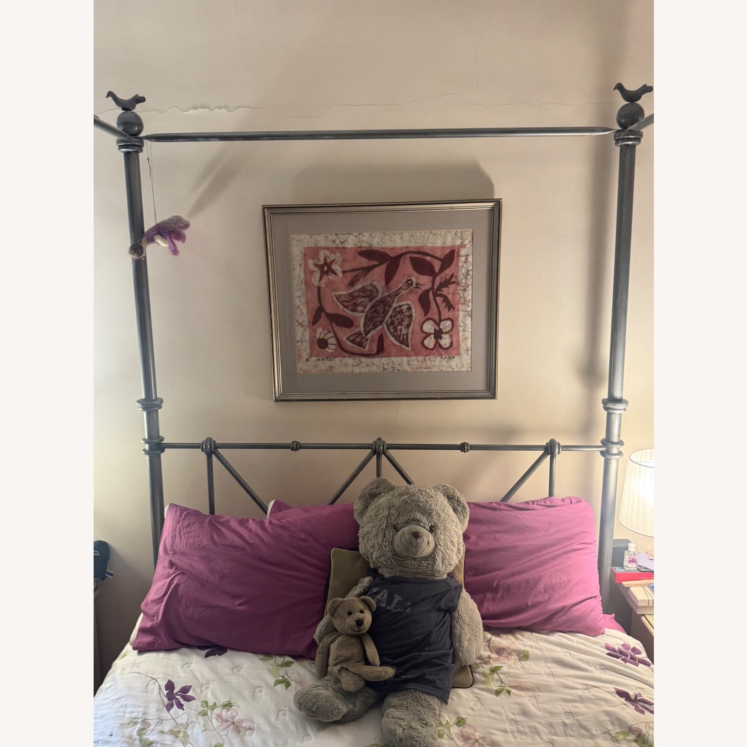 Artist’s Dark Gray Metal Queen Canopy Bed - image-2