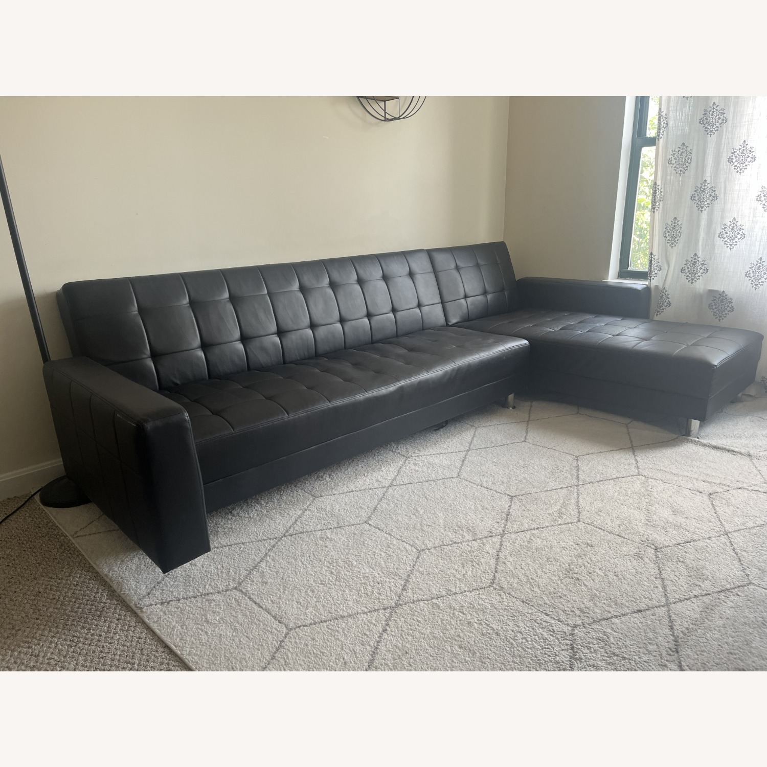 Black Futon Sectional - image-1
