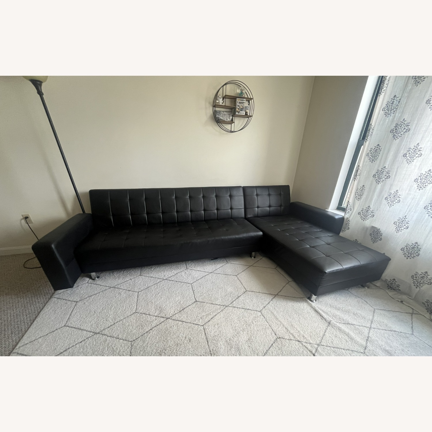Black Futon Sectional - image-2
