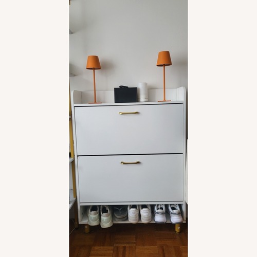 Used Wayfair White Wood Shoe Storage for sale on AptDeco