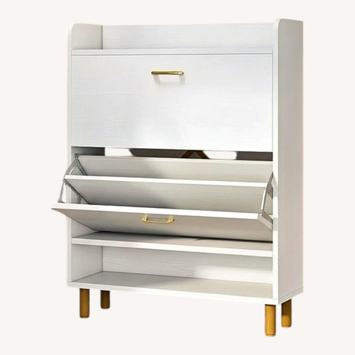 Used Wayfair White Wood Shoe Storage for sale on AptDeco