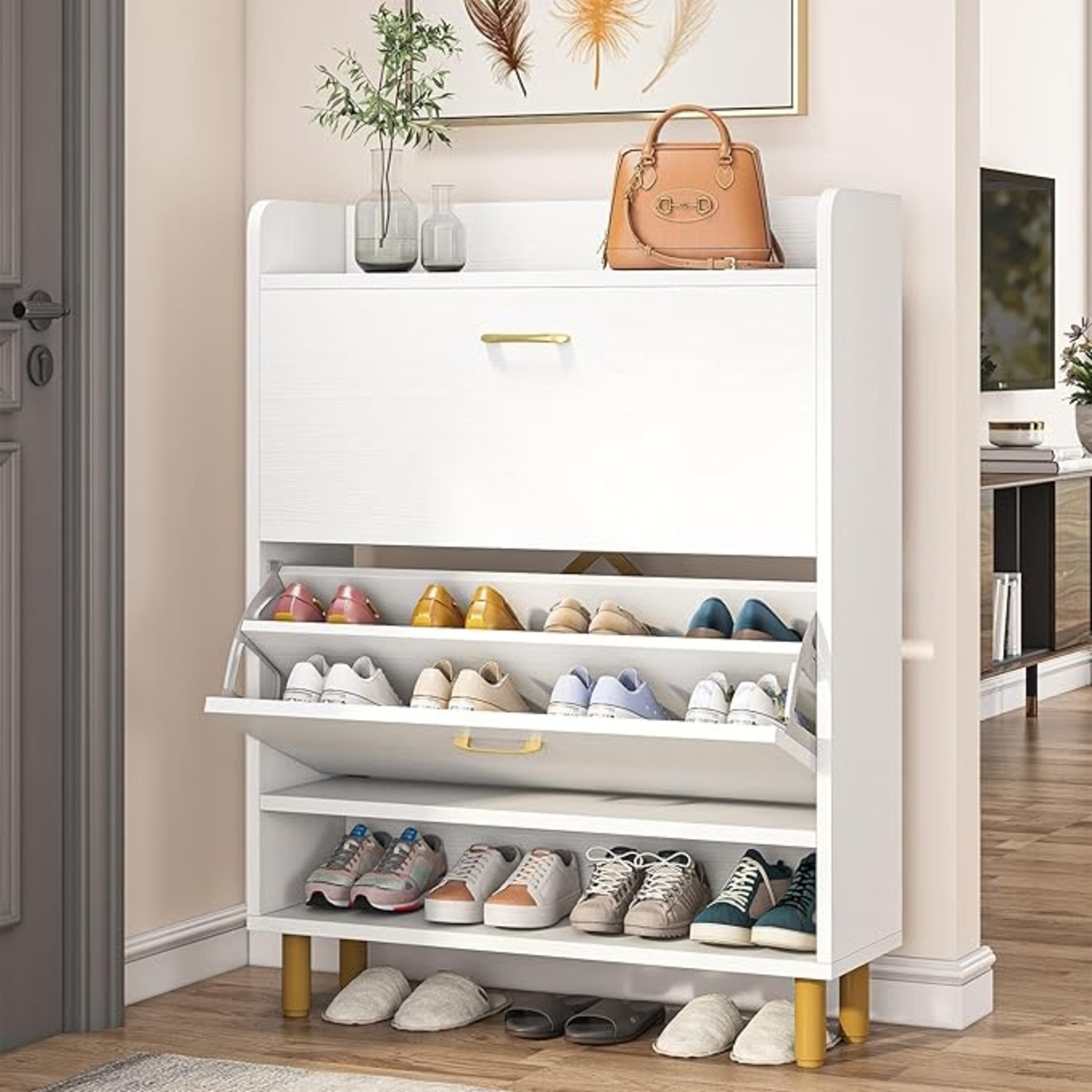 Wayfair White Wood Shoe Storage - image-5