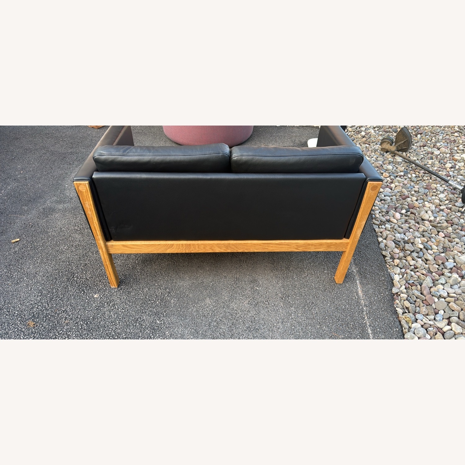 Hans Wegner Carl Hansen Black Leather Loveseat - image-3