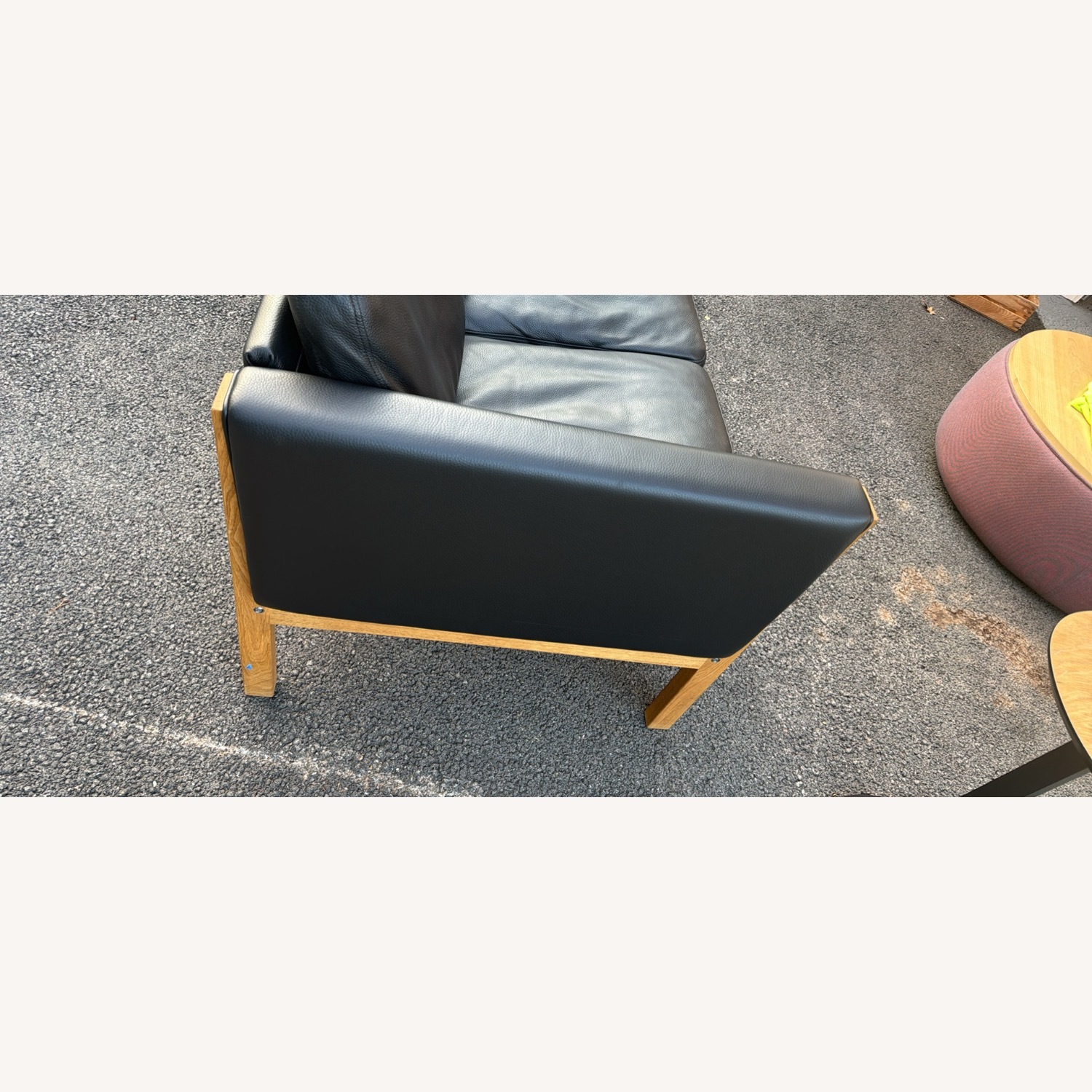 Hans Wegner Carl Hansen Black Leather Loveseat - image-4