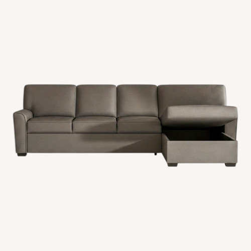 Used American Leather Klein Queen Sofa Bed + Storage Chaise for sale on AptDeco