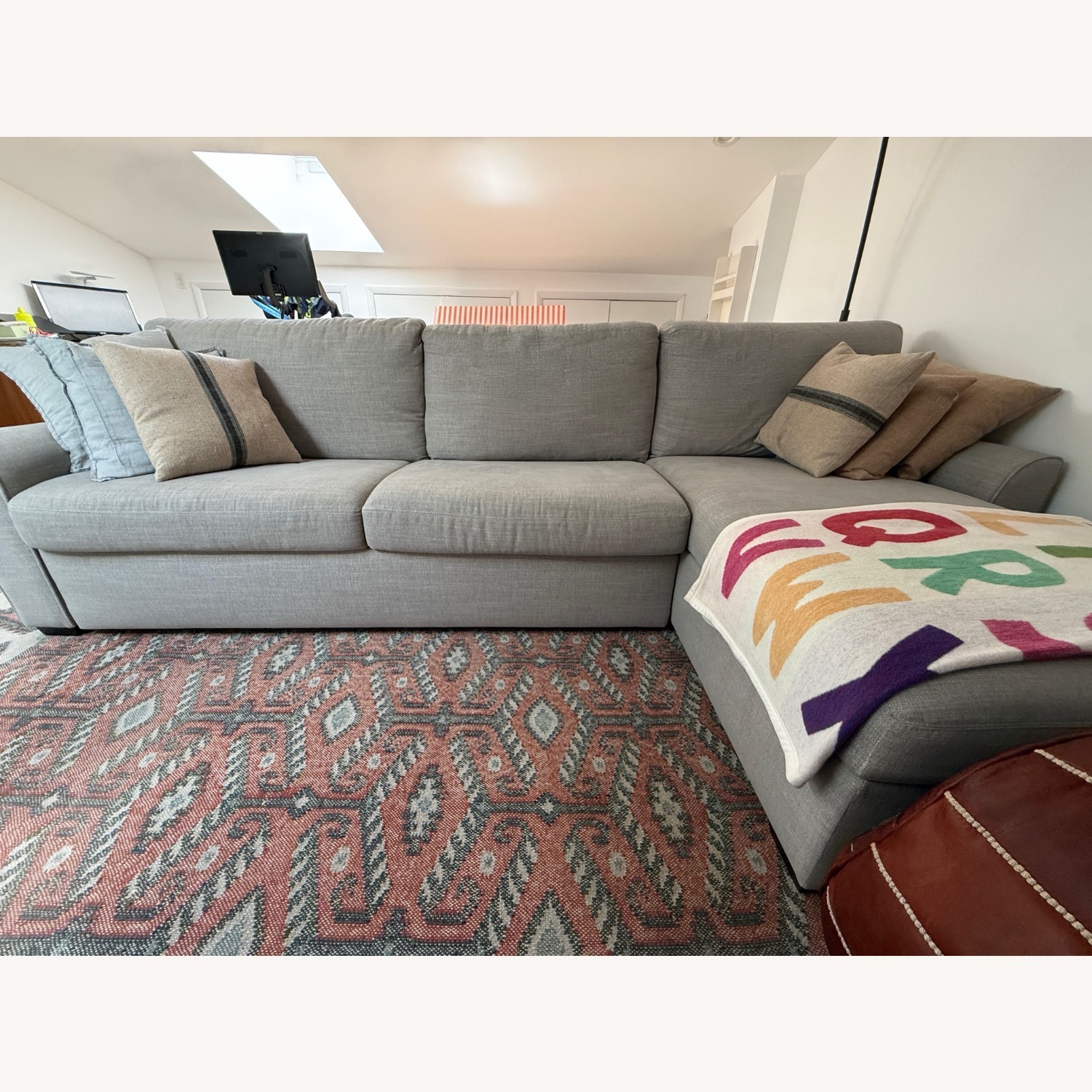 American Leather Klein Queen Sofa Bed + Storage Chaise - image-1