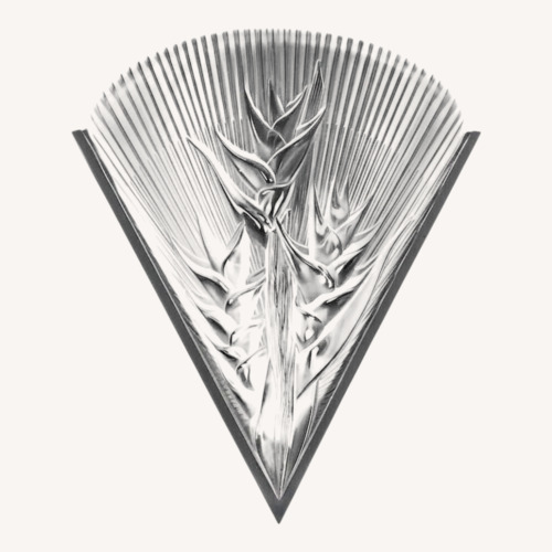 Used Lalique Heliconia White Crystal Wall Sconces Pair for sale on AptDeco