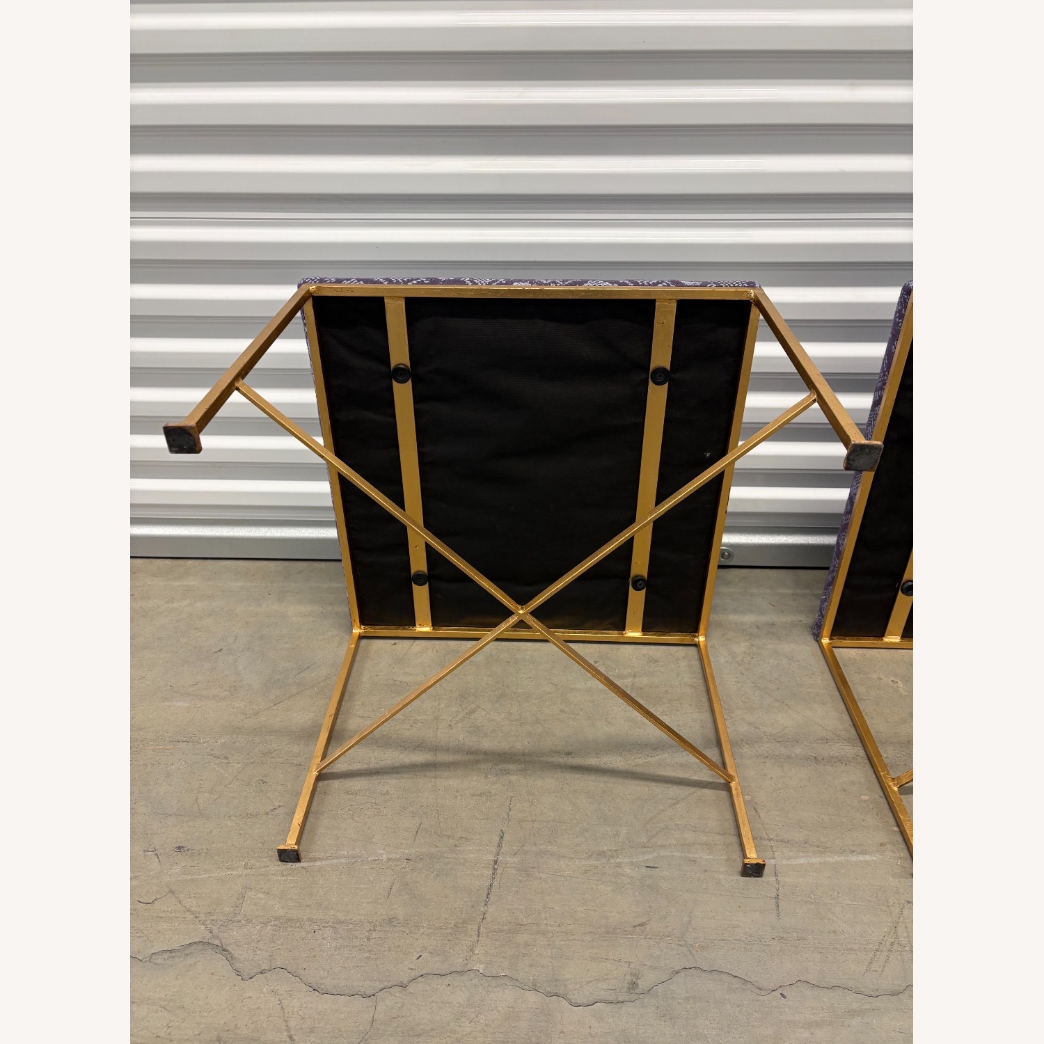 Glam Rock Snakeskin Benches With Brass X-Base - image-10