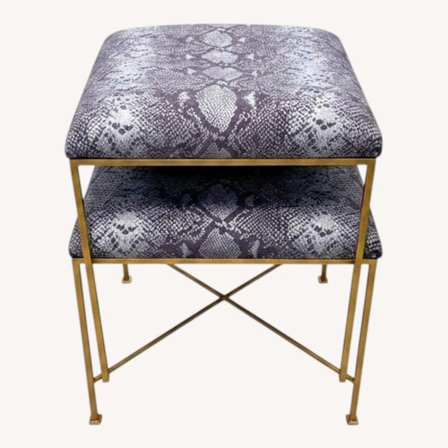 Used Glam Rock Snakeskin Benches With Brass X-Base for sale on AptDeco
