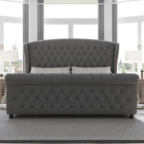 Used Wayfair Dulane Light Gray Wood Queen Bed for sale on AptDeco