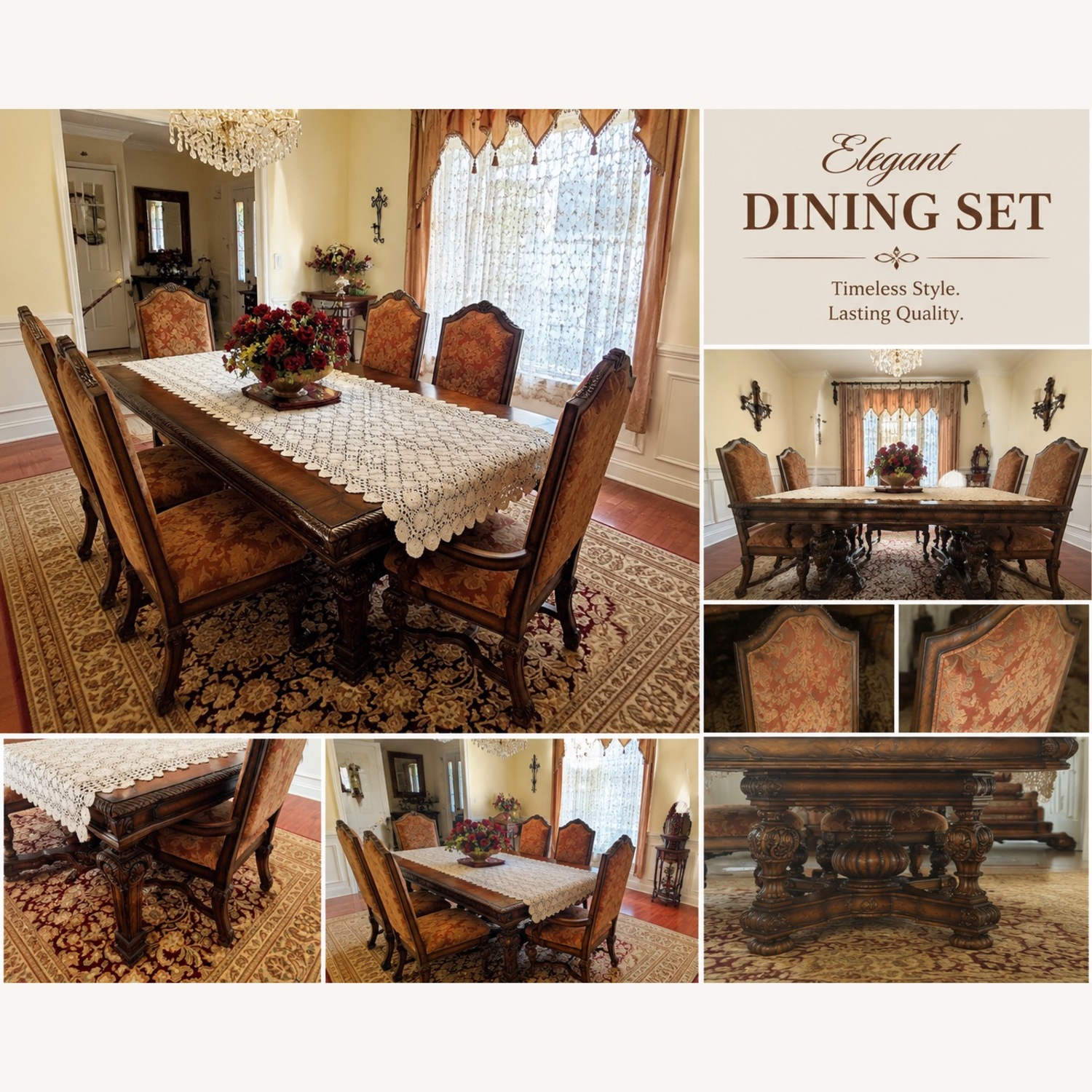 Ashley Furniture Dark Brown Wood Dining Sets - image-5