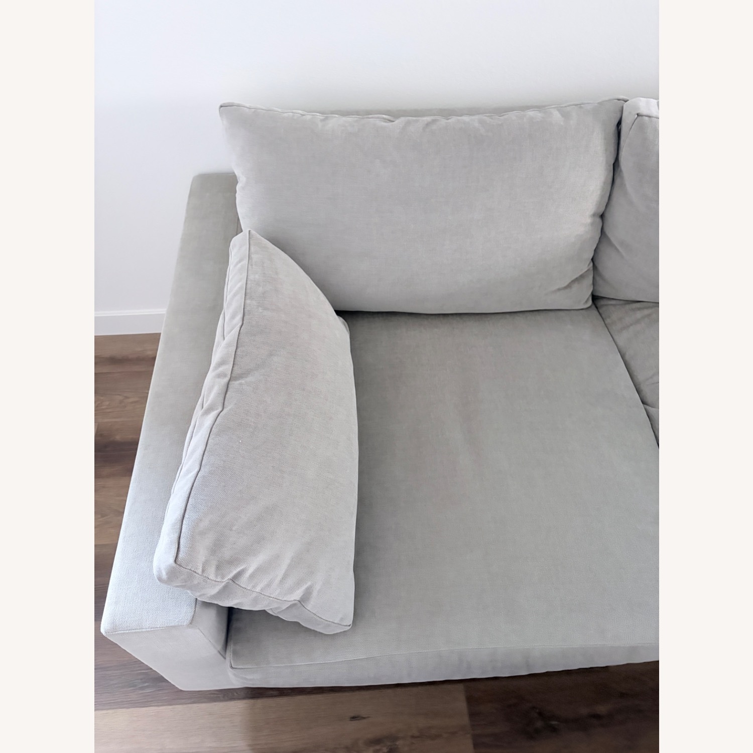 West Elm Harmony Light Gray Linen 2 Seater Sofa - image-3