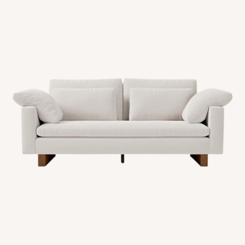 Used West Elm Harmony Light Gray Linen 2 Seater Sofa for sale on AptDeco