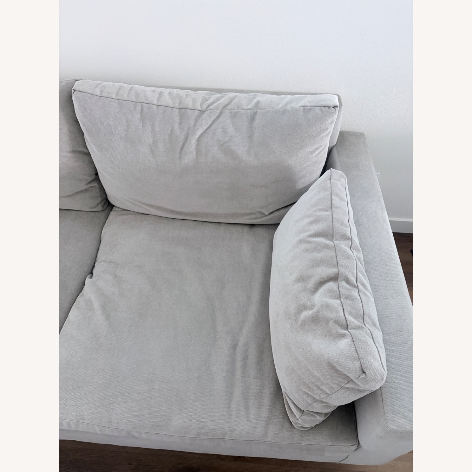 West Elm Harmony Light Gray Linen 2 Seater Sofa - image-4