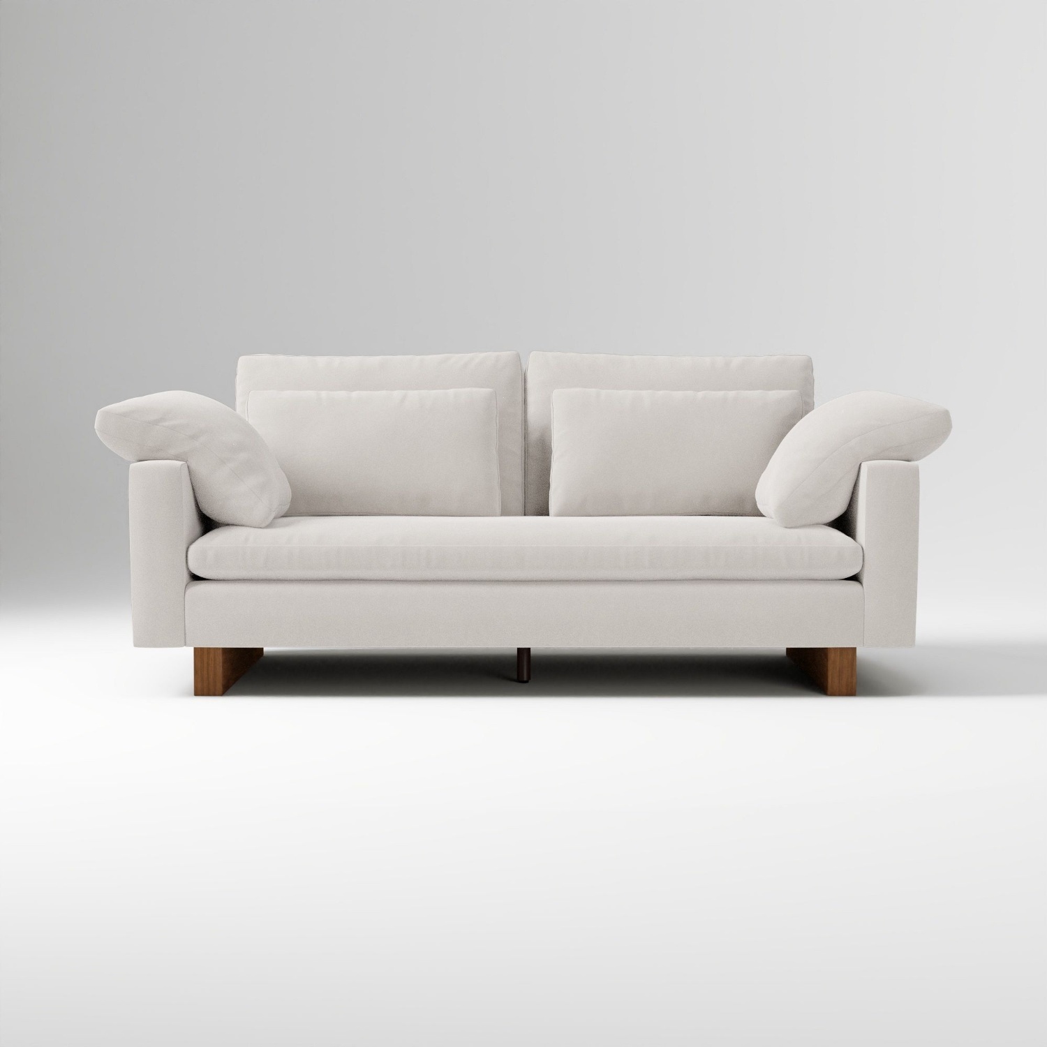 West Elm Harmony Light Gray Linen 2 Seater Sofa - image-5