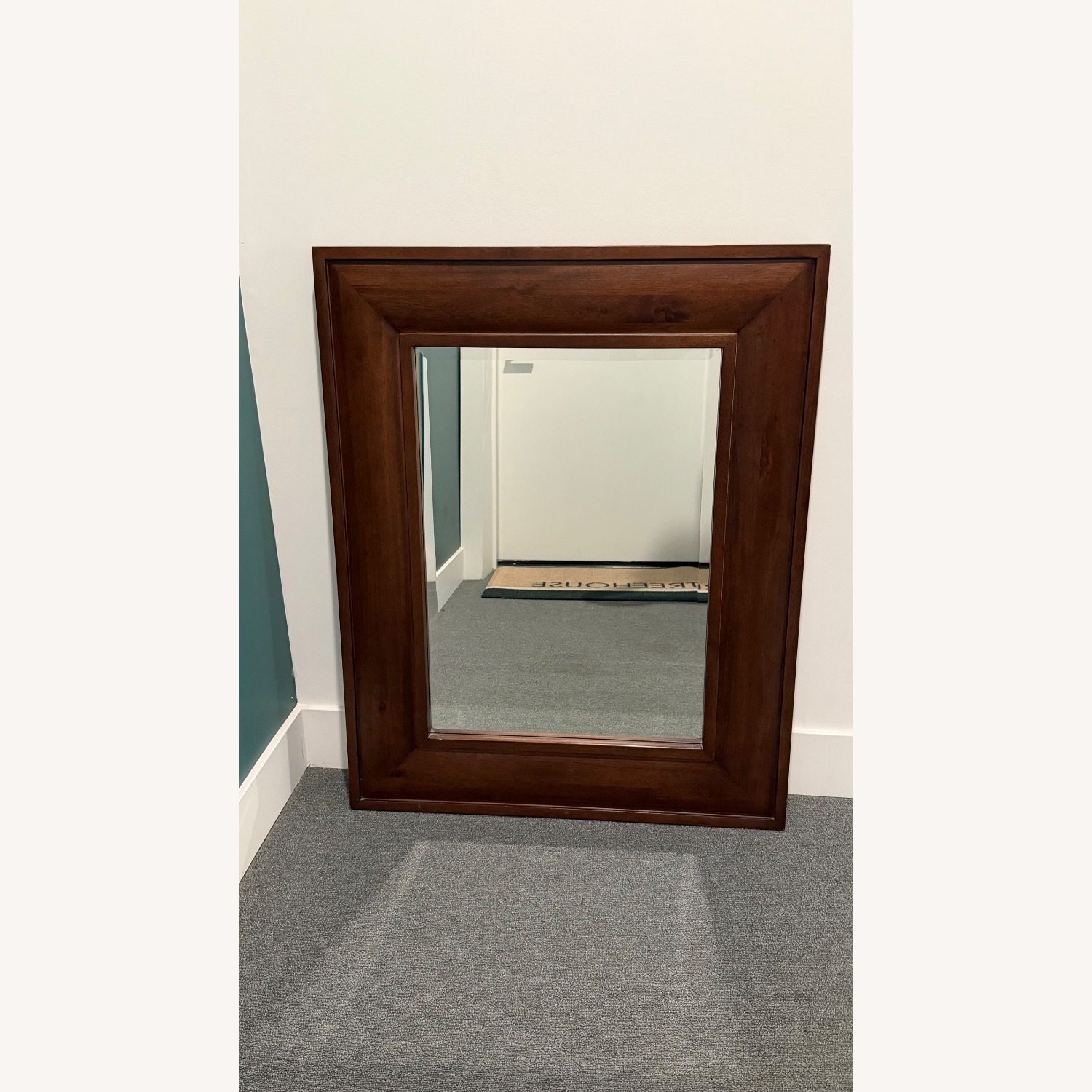 Pottery Barn Sumatra Dark Brown Wood Wall Mirror - image-1