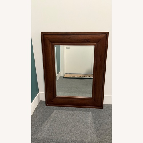 Used Pottery Barn Sumatra Dark Brown Wood Wall Mirror for sale on AptDeco