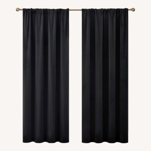 Used Wayfair Set of Black Velvet Curtains  for sale on AptDeco