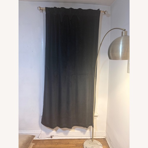 Used Wayfair Set of Black Velvet Curtains  for sale on AptDeco