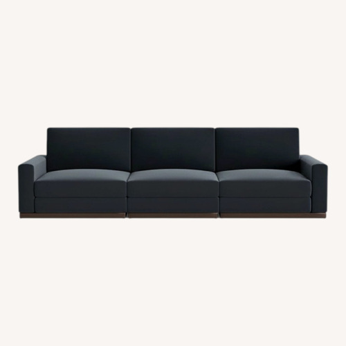 Used Joybird Black Velvet 3+ Piece Sectional for sale on AptDeco