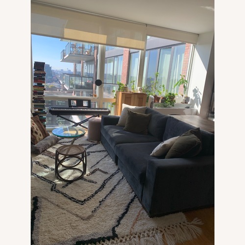 Used Joybird Black Velvet 3+ Piece Sectional for sale on AptDeco