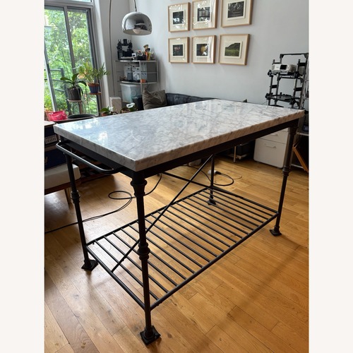 Used Crate & Barrel French 55" Kitchen Island for sale on AptDeco