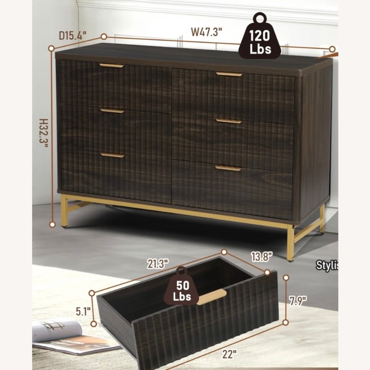 Wayfair Dark Brown Dresser - image-4