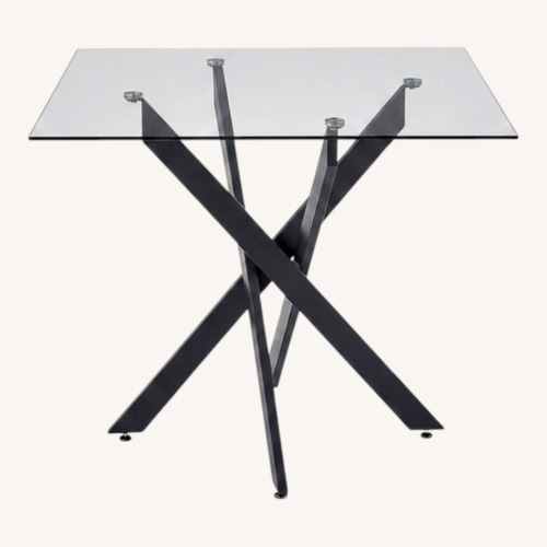 Used Glass Top Dining Table 36" for sale on AptDeco