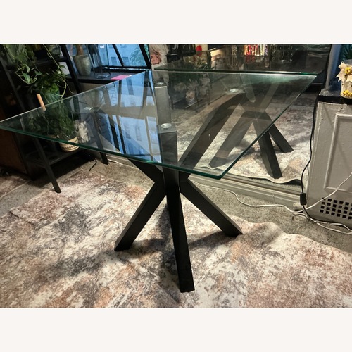 Used Glass Top Dining Table 36" for sale on AptDeco