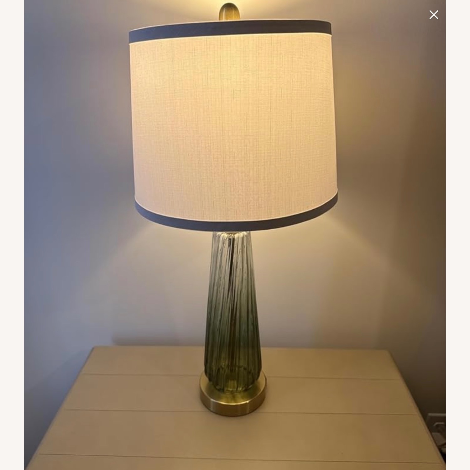 Wayfair Ivy Bronx Blue Glass Table Lamp - image-4