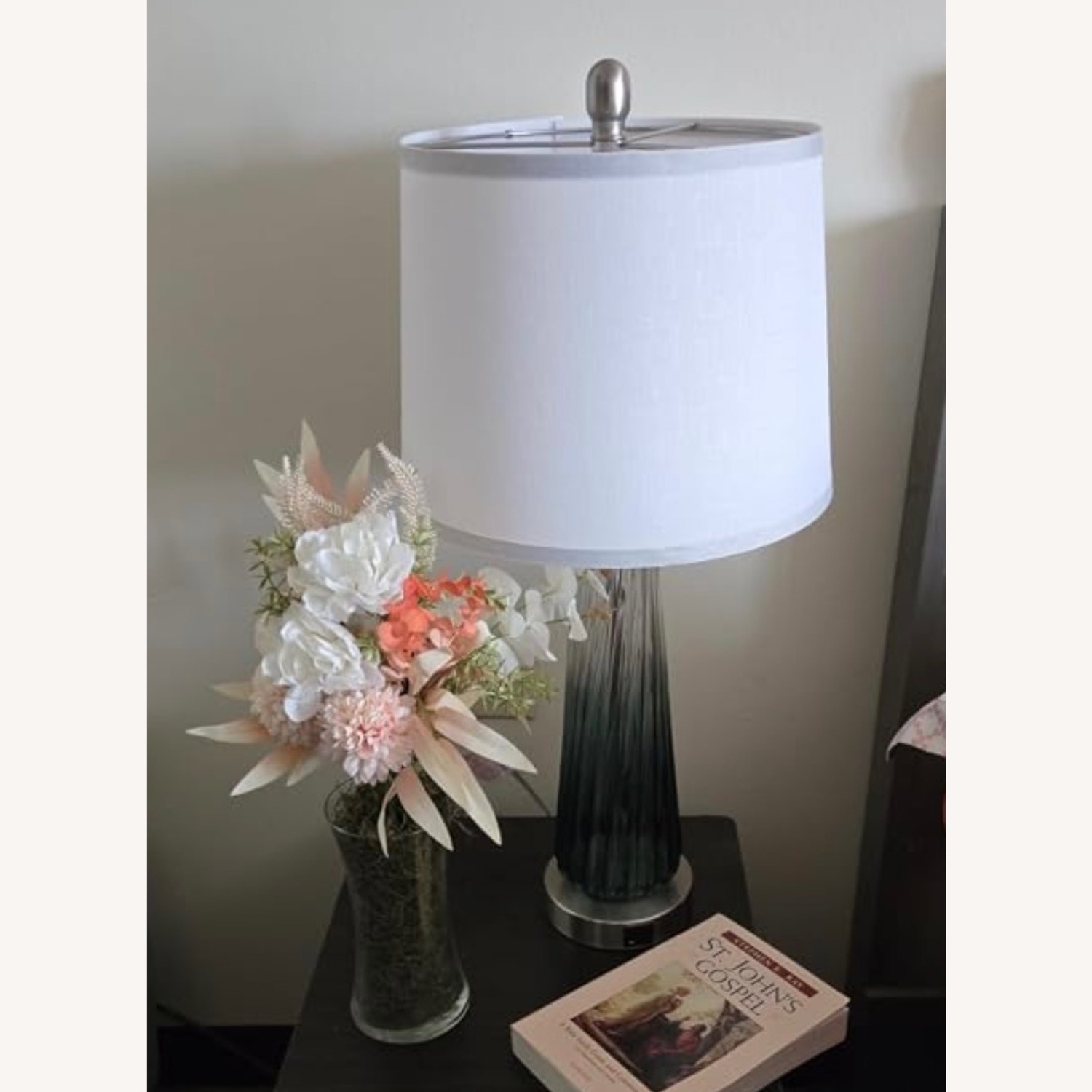Wayfair Ivy Bronx Blue Glass Table Lamp - image-2
