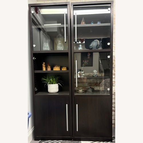 Used IKEA Dark Brown Wood Veneer Wall Unit for sale on AptDeco