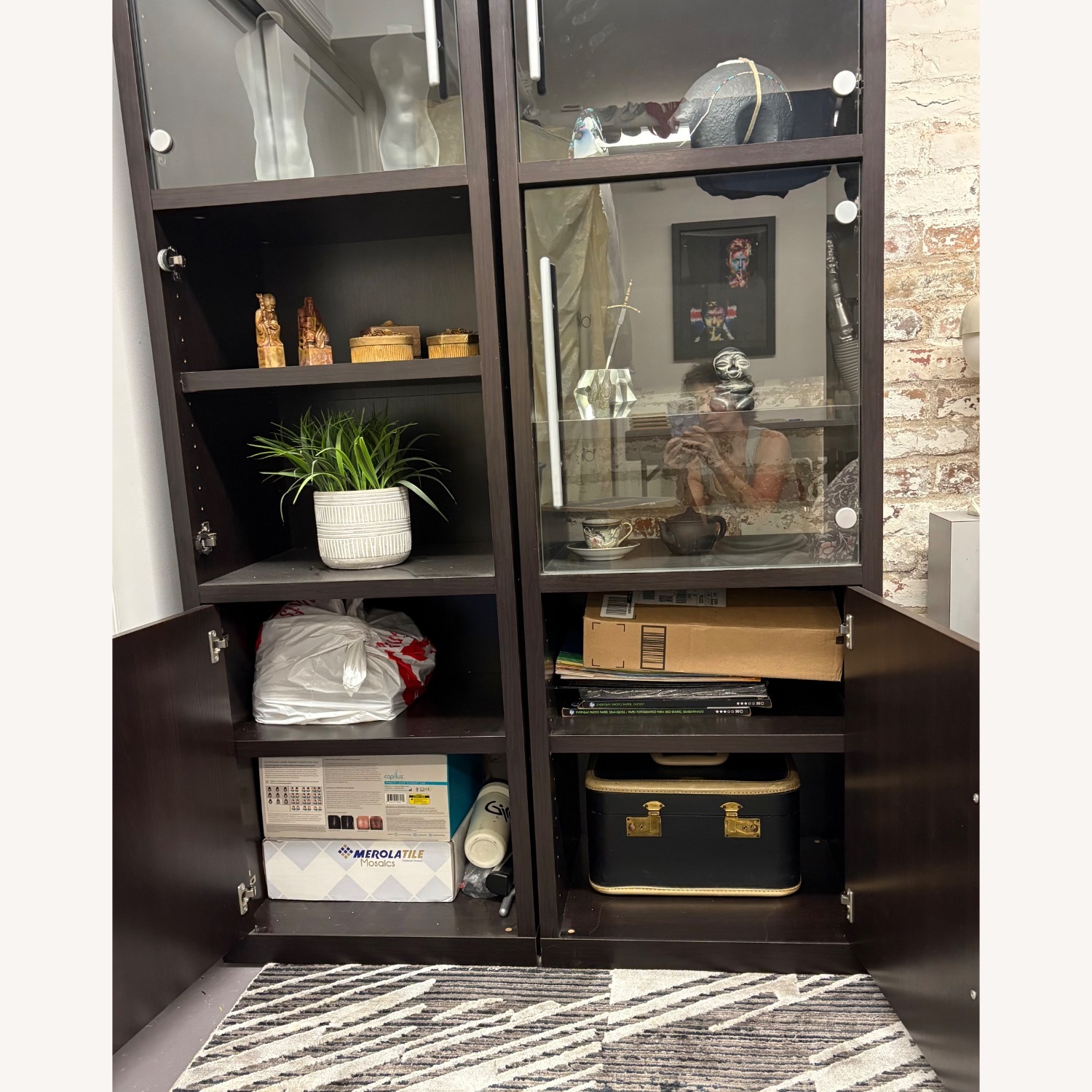 IKEA Dark Brown Wood Veneer Wall Unit - image-2