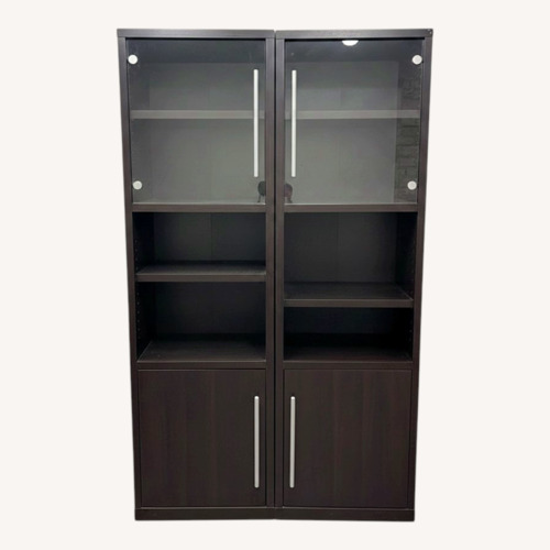 Used IKEA Dark Brown Wood Veneer Wall Unit for sale on AptDeco