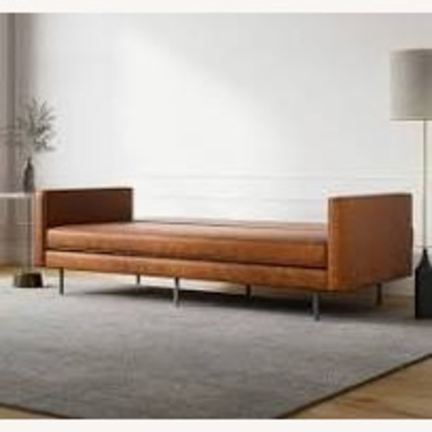 West Elm Axel Natural Leather Futon - image-3