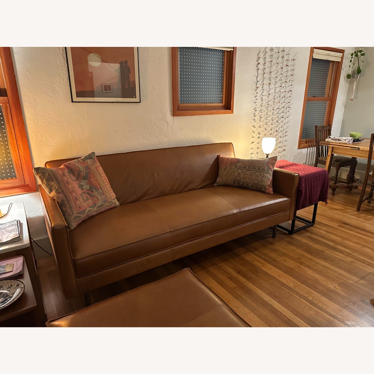 West Elm Axel Natural Leather Futon - image-1