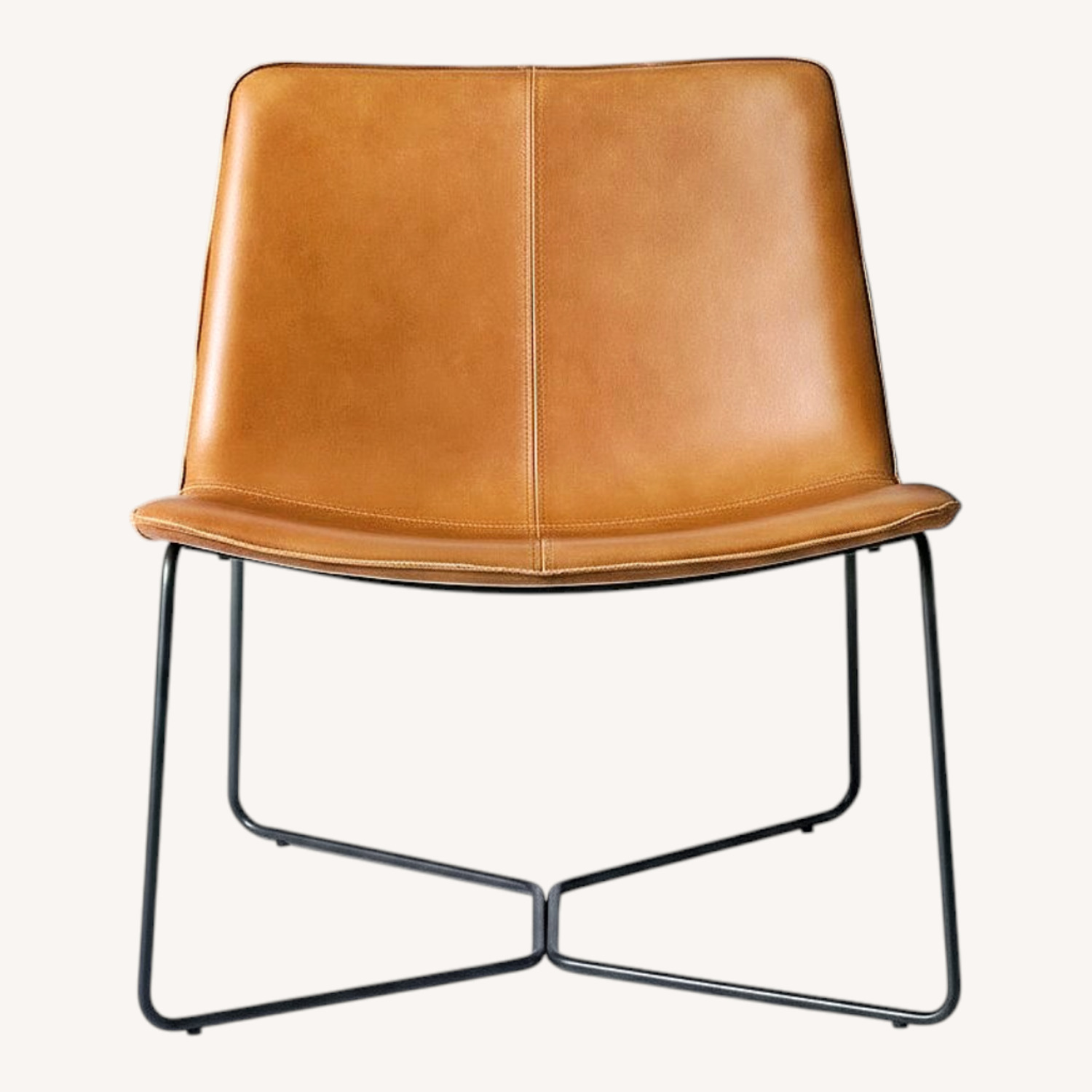 West Elm Slope Leather Lounge Chair - image-0