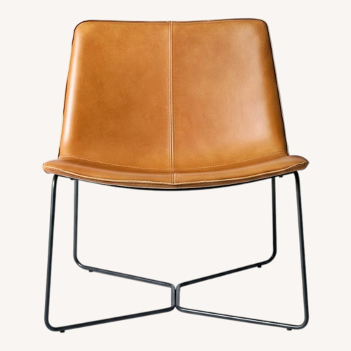 Used West Elm Slope Leather Lounge Chair for sale on AptDeco