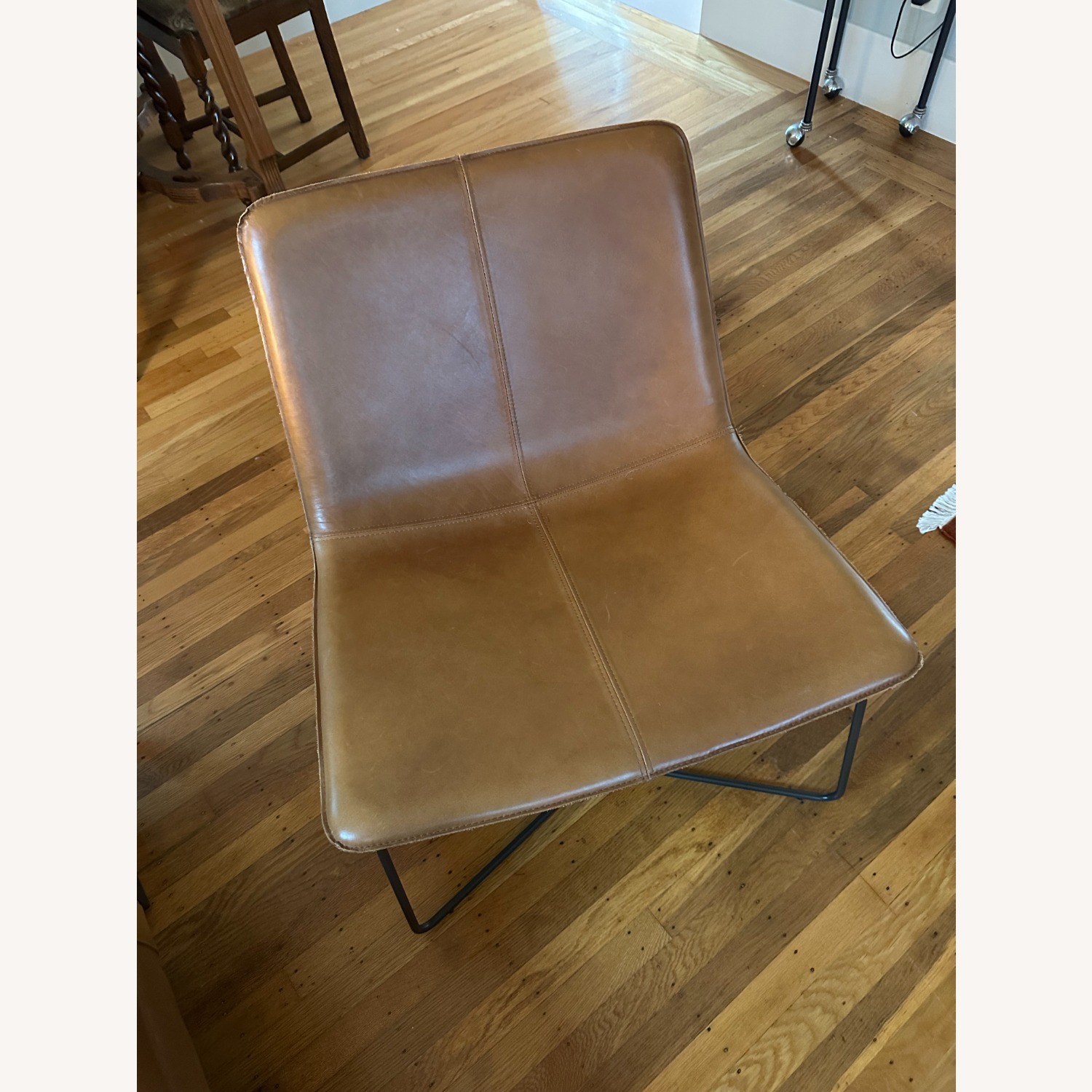 West Elm Slope Leather Lounge Chair - image-1