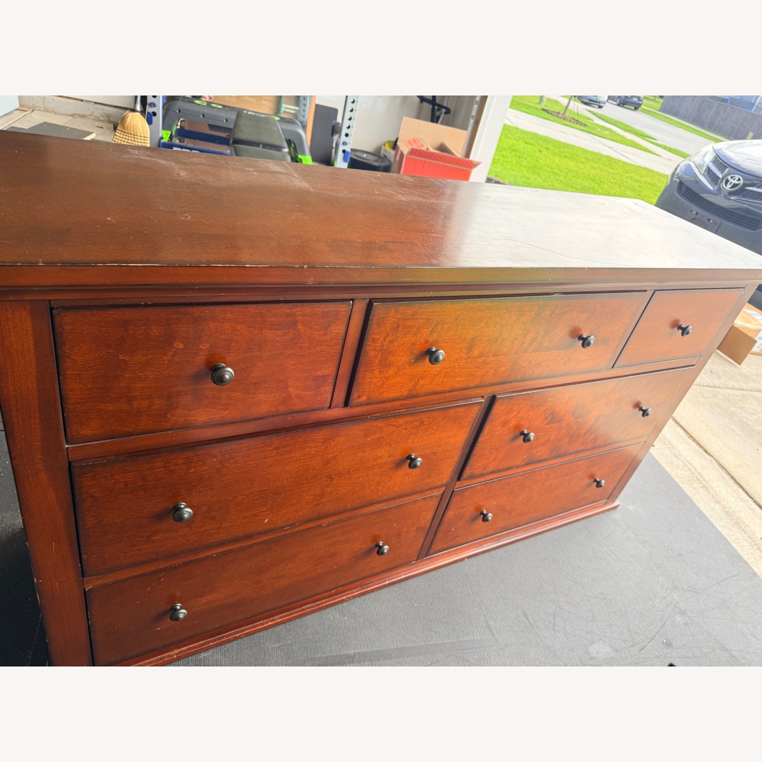 Dark Brown Wood Dresser - image-1
