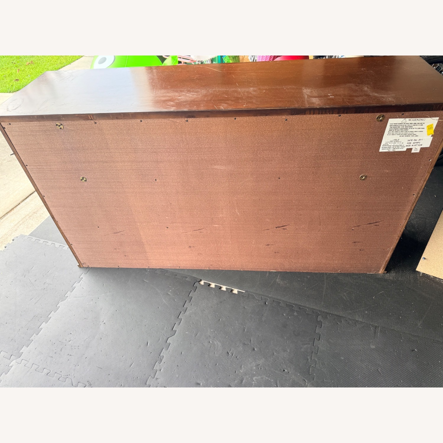 Dark Brown Wood Dresser - image-2