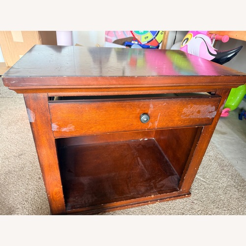 Used Aspen Home Dark Brown Wood Nightstand for sale on AptDeco