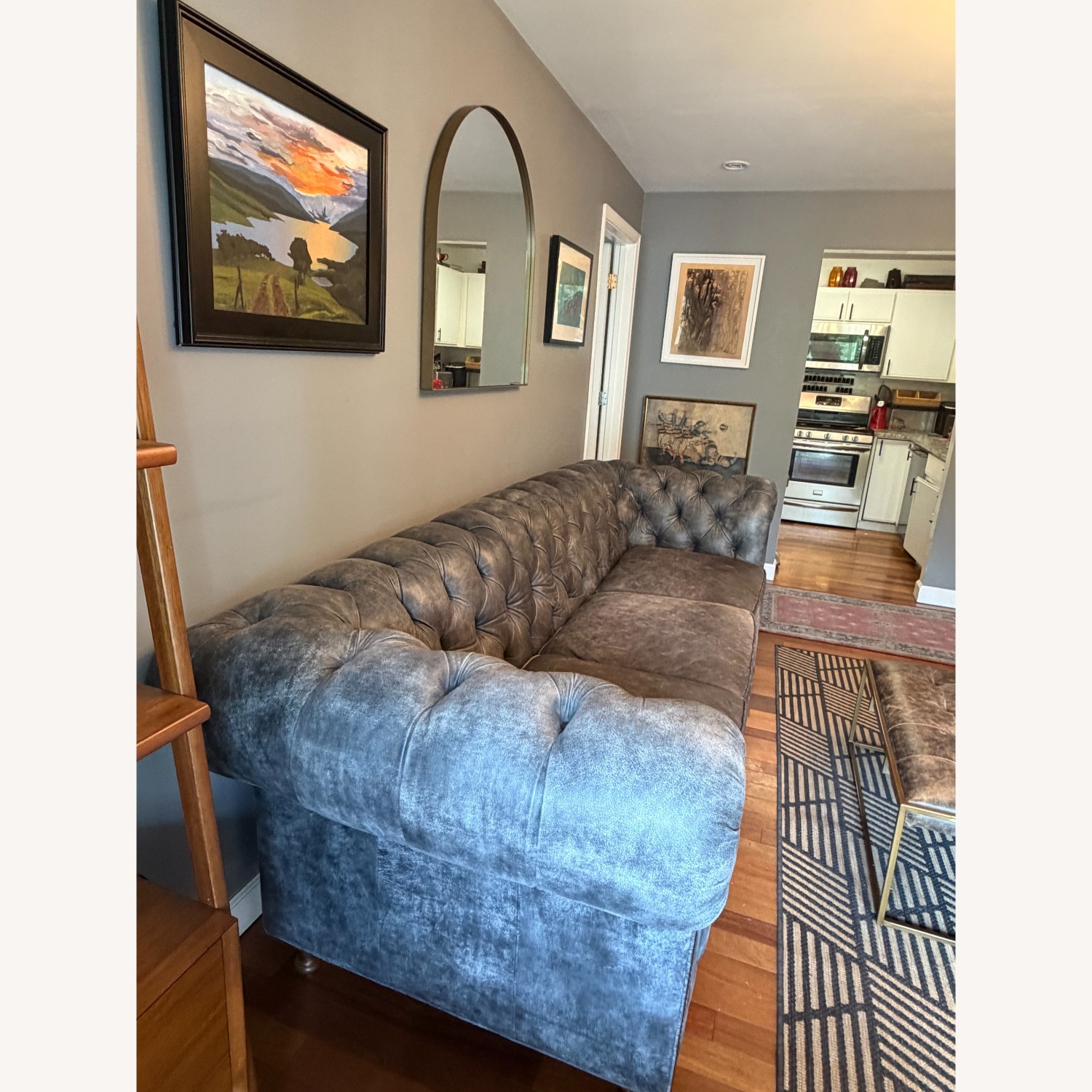 Arhaus Wessex Leather Sofa in Bronco Iron Gray - image-5