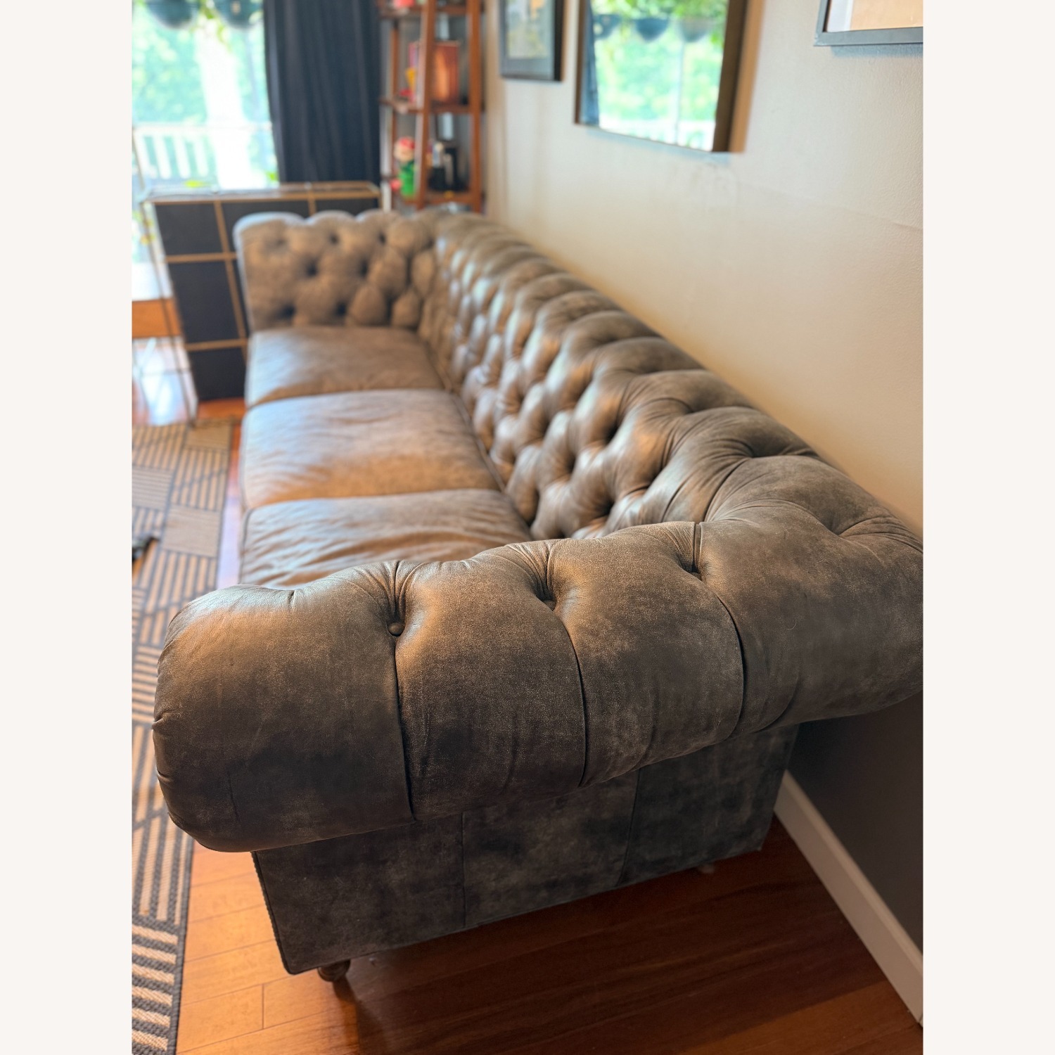 Arhaus Wessex Leather Sofa in Bronco Iron Gray - image-3