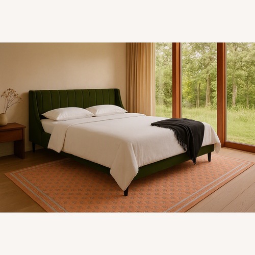 Used Helaina Upholstered Wingback Bed for sale on AptDeco