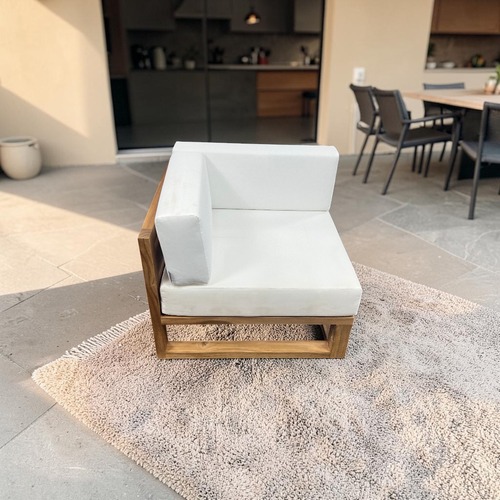 Used Modway Upland Outdoor Patio Teak Wood Corner Chair for sale on AptDeco