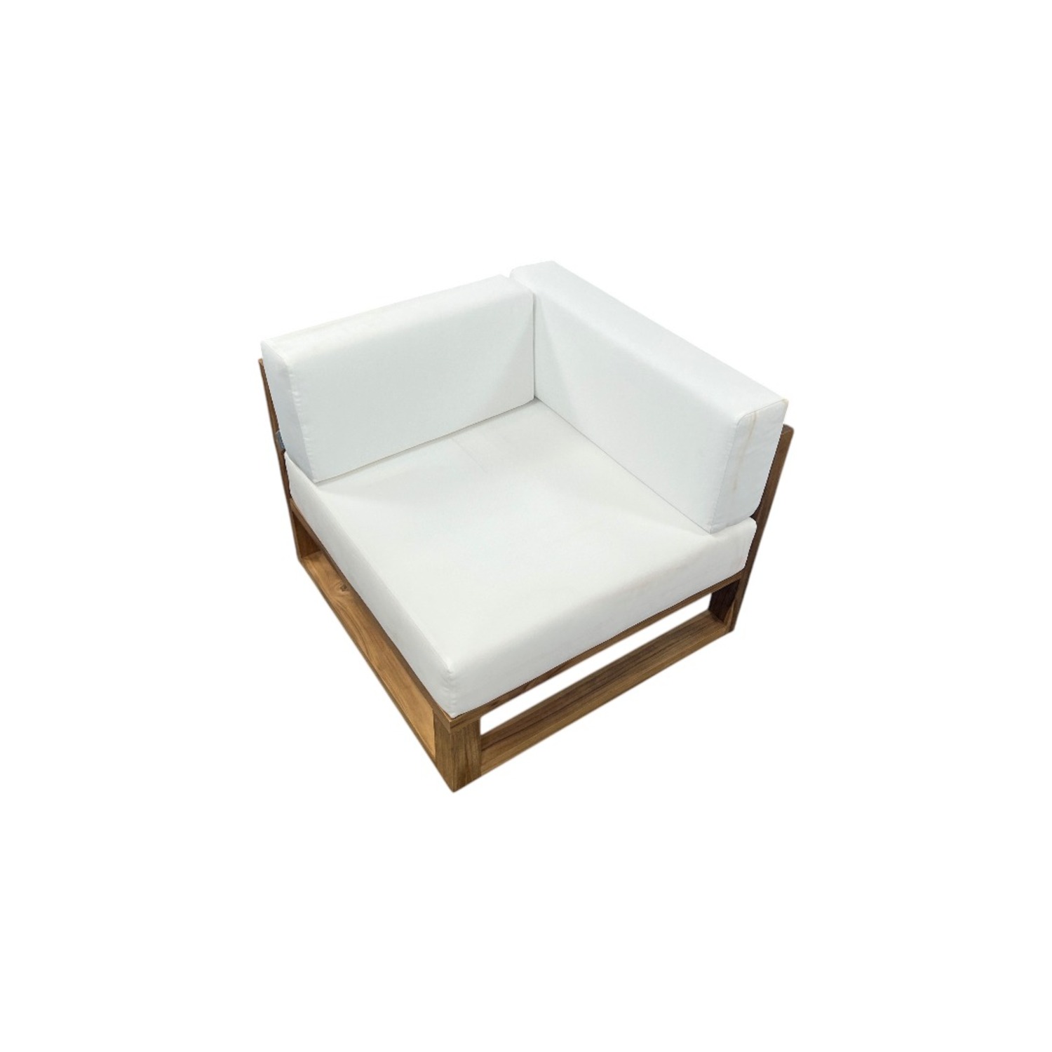 Modway Upland Outdoor Patio Teak Wood Corner Chair - image-2