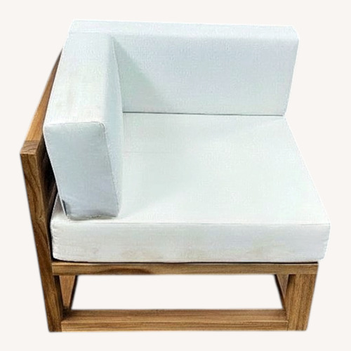 Used Modway Upland Outdoor Patio Teak Wood Corner Chair for sale on AptDeco
