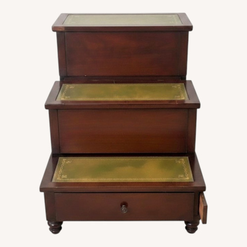 Used Antique Dark Brown Leather Nightstand for sale on AptDeco