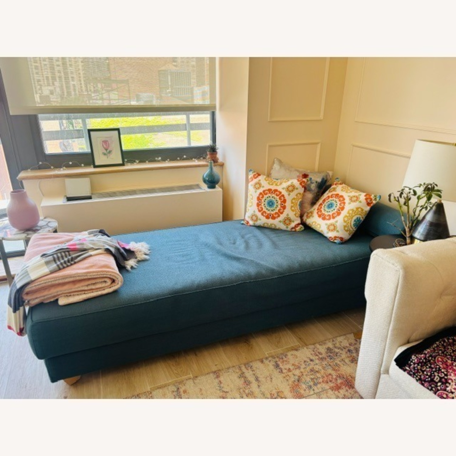 CB2 Lubi Blue Fabric Daybed - image-3